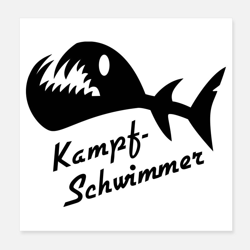 Kampfswimmer Fisch 2 Poster 20x20 cm