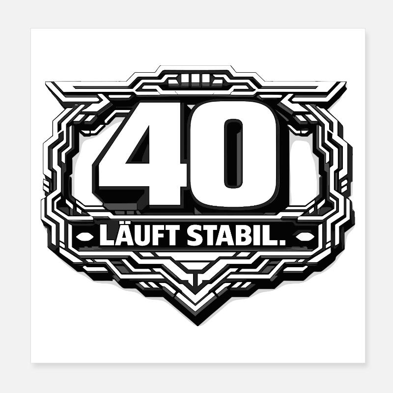 40 Runs Stable Badge Poster 8" x 8" (20x20 cm)