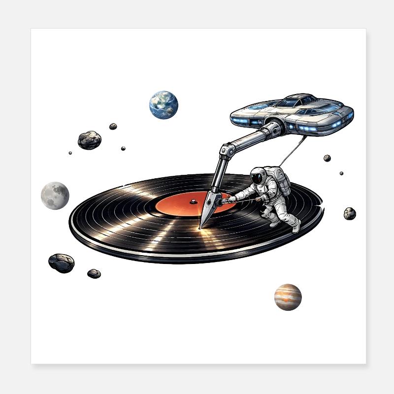 Astronaute comme une aiguille dans l’espace Poster 20 x 20 cm