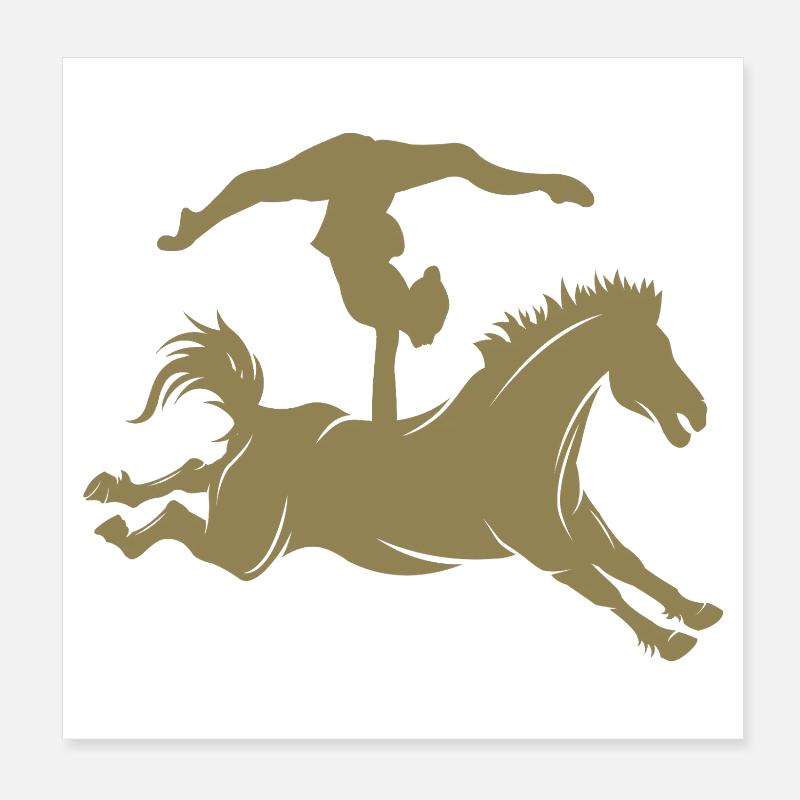 Saut en silhouette minimaliste à cheval Poster 20 x 20 cm
