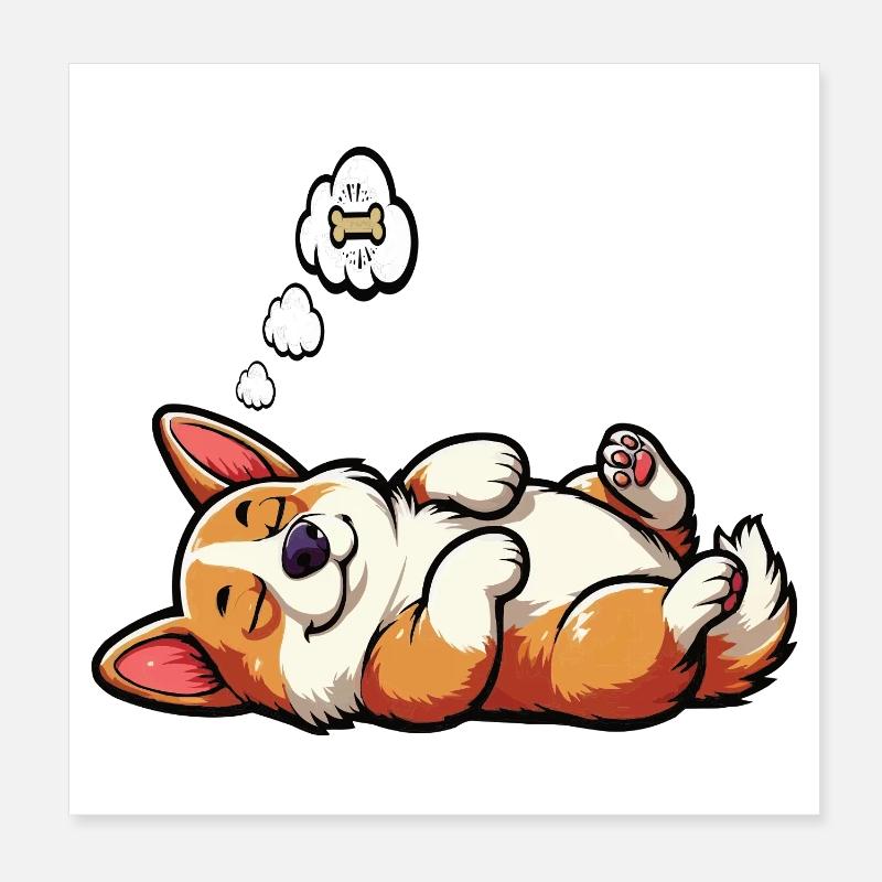 Corgi Corgis Welsh Corgi Corgi Owners Corgis Poster 8" x 8" (20x20 cm)