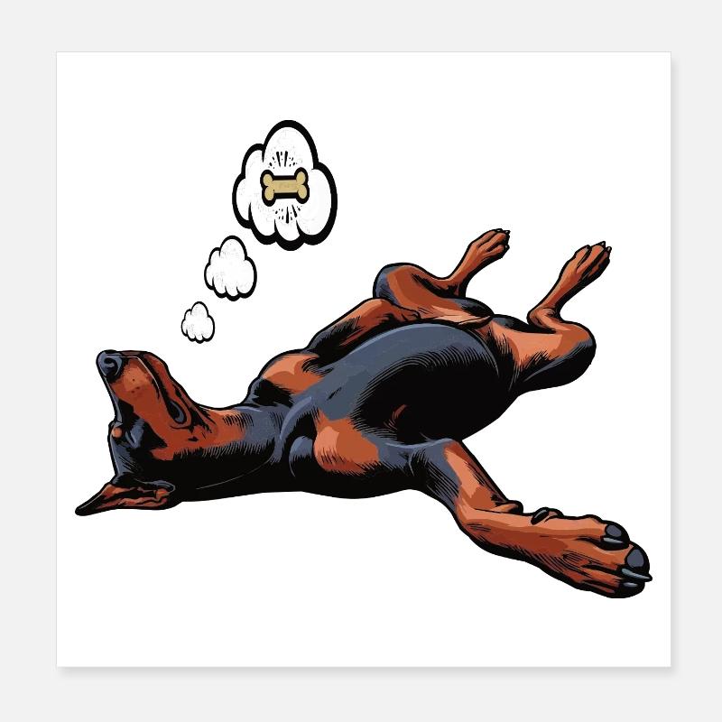 Doberman Doberman Propriétaire Doberman Lovers Poster 20 x 20 cm