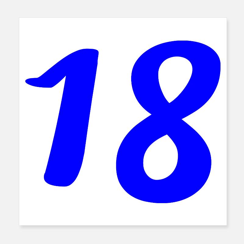 18. 18 ANS. 18e ANNIVERSAIRE. ANNIVERSAIRE 18 ANS. Poster 20 x 20 cm