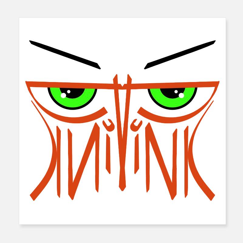 Pink Monster Ambigram - Poster 8" x 8" (20x20 cm) - white
