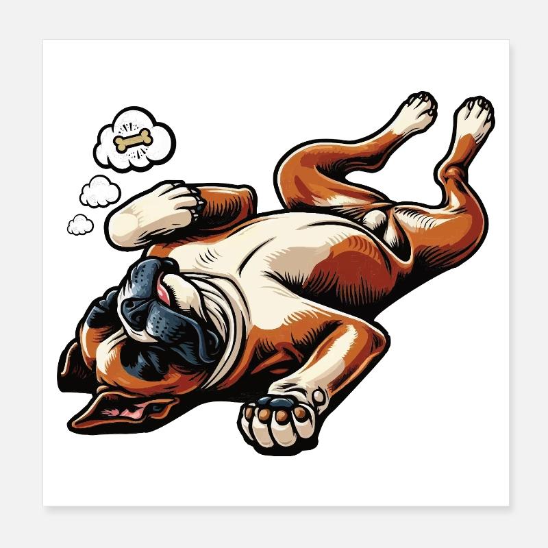 Boxer Boxer Porte-boxeurs Boxer Chien Boxer Propriétaire de boxer Fan boxer Poster 20 x 20 cm