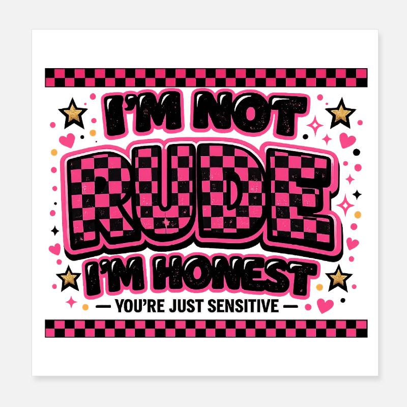 Not Evil, Honest – Cheeky Saying Gift Poster 8" x 8" (20x20 cm)