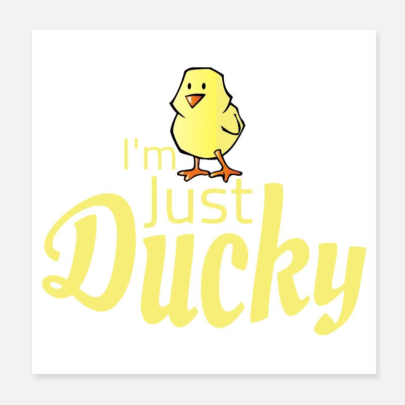 Just Ducky Fun Graphic Tee Poster 8" x 8" (20x20 cm)