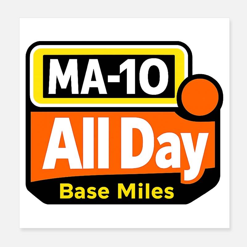 Mallorca MA-10 All Day Road Cycling Base Miles Poster 20x20 cm