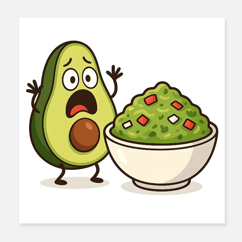 Avocado Guacamole Shock Poster 8" x 8" (20x20 cm)