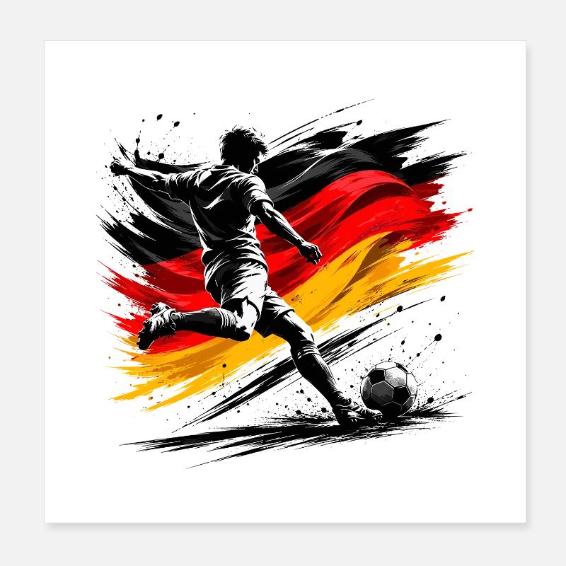 Kicker avec drapeau allemand Poster 20 x 20 cm