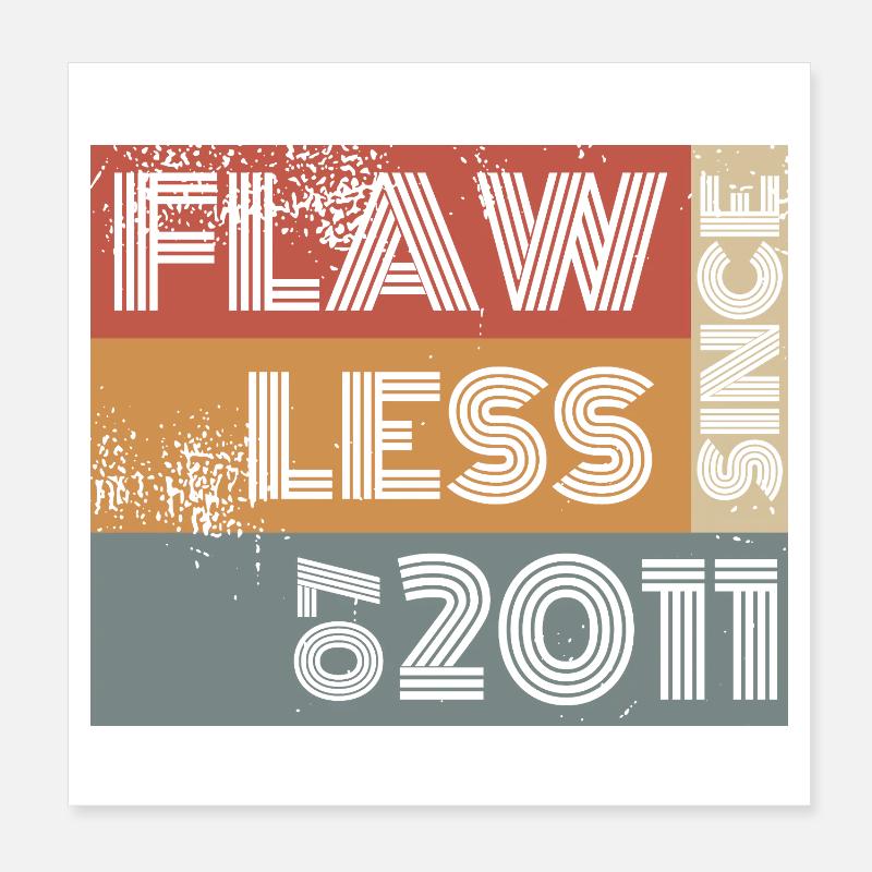 15. Geburtstag Flawless since 07/2011 Poster 20x20 cm