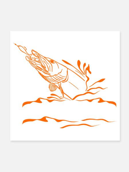 Fische_angeln_002_pike_fishing - Poster 20 x 20 cm - blanc - Devant
