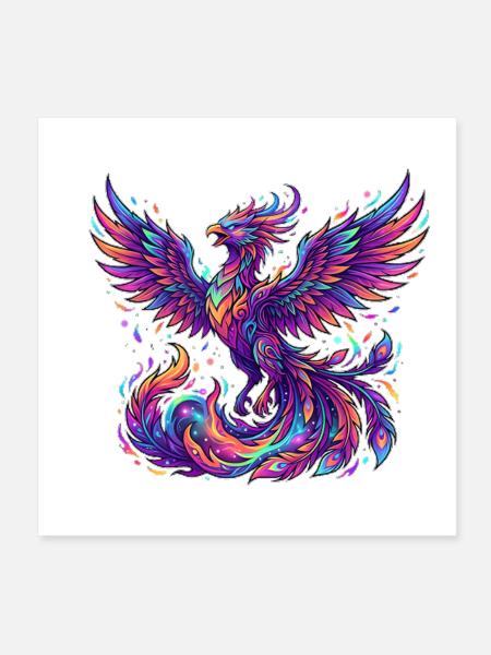 Phoenix in Color - Poster 8" x 8" (20x20 cm) - white - Front