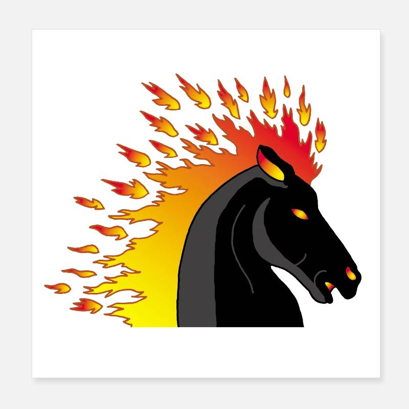 Fire horse Poster 8" x 8" (20x20 cm)