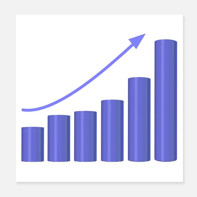 Wachstumsdiagramm mit dynamischer Steigung Poster 20x20 cm