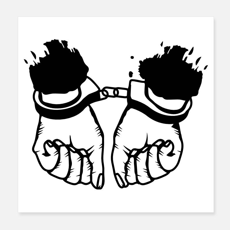 Hands and handcuffs Poster 8" x 8" (20x20 cm)