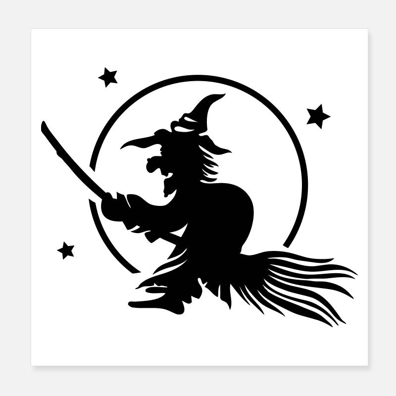 Sorcière, pleine lune, sorcière, pleine lune Poster 20 x 20 cm