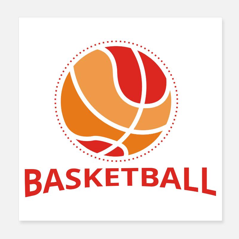 Basketball Retro Design - Poster 20x20 cm - Weiß