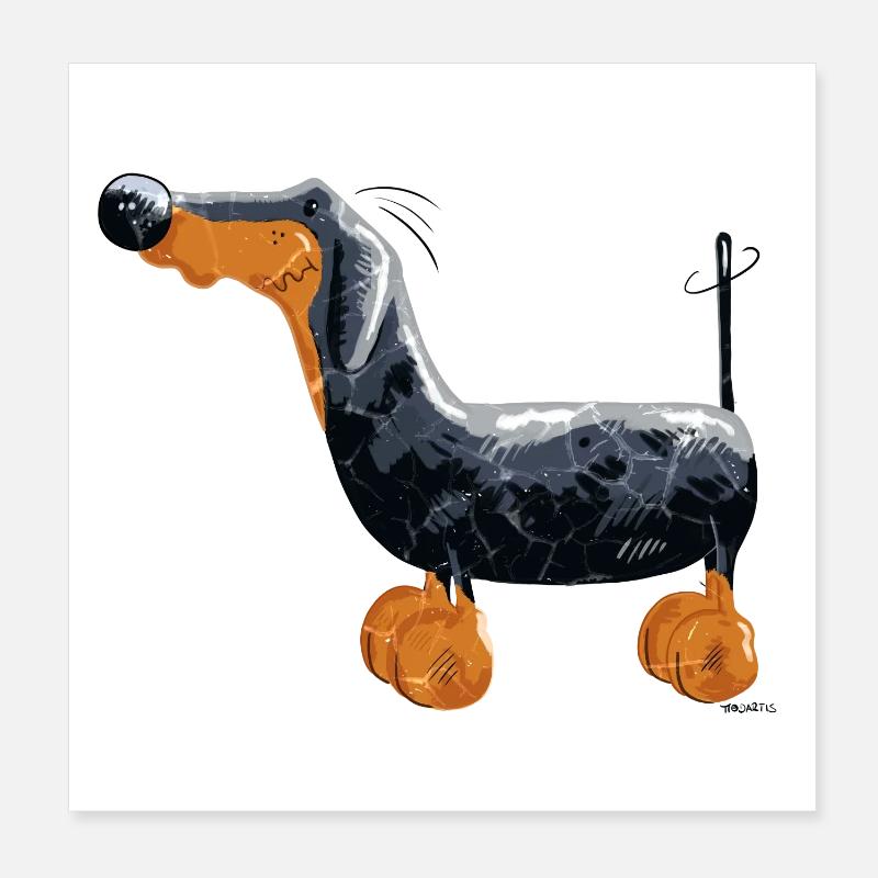 Teckel Chien Poster 20 x 20 cm