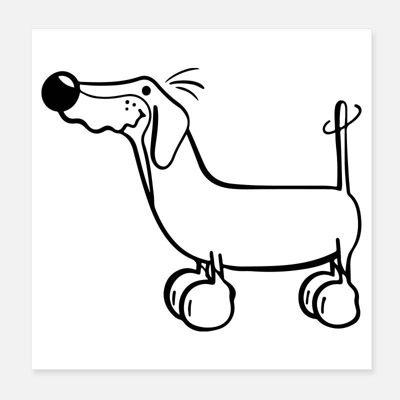 Der Dackel Poster 20x20 cm