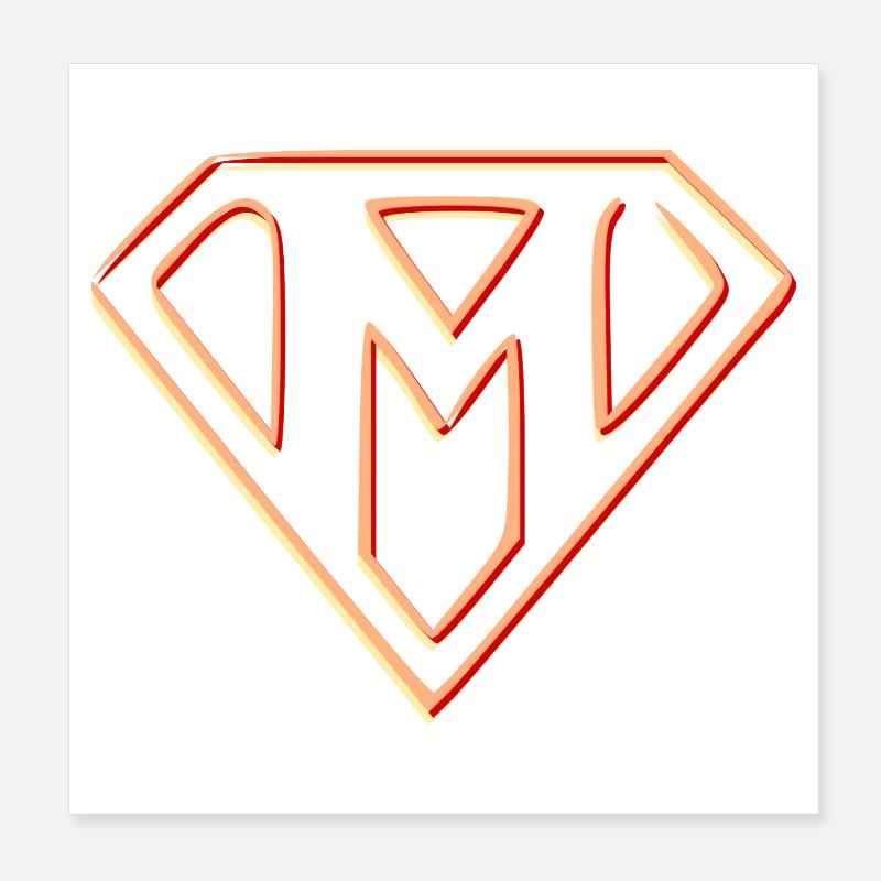 Emblème de puissance stylisé Poster 20 x 20 cm