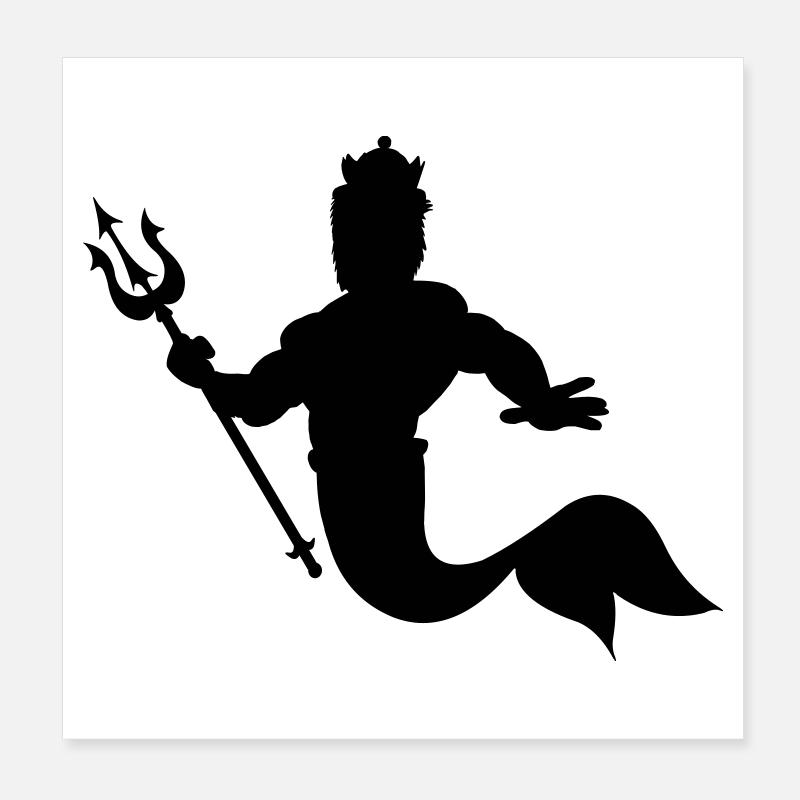 Triton King underwater king Neptunes Poster 8" x 8" (20x20 cm)