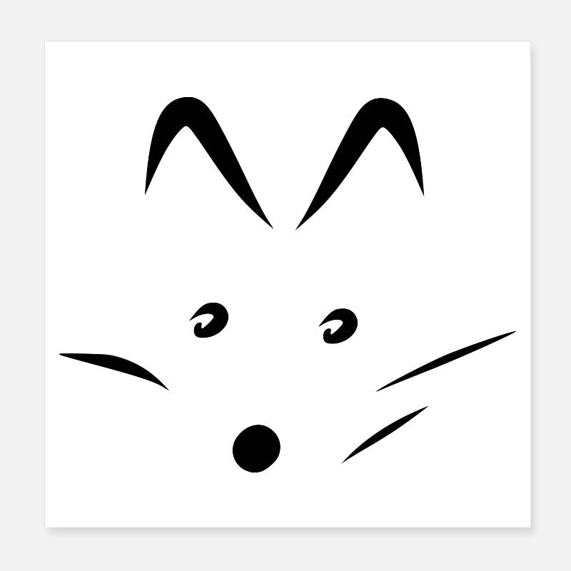 Fuchs - Poster 20x20 cm - Weiß