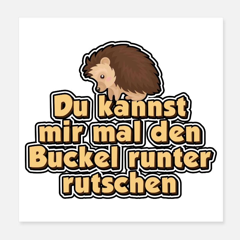 Du kannst mir mal den Buckel runter rutschen - Poster 20x20 cm - Weiß