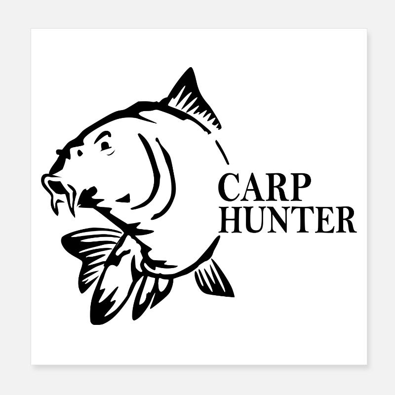 Carp Hunter - Poster 20x20 cm - Weiß