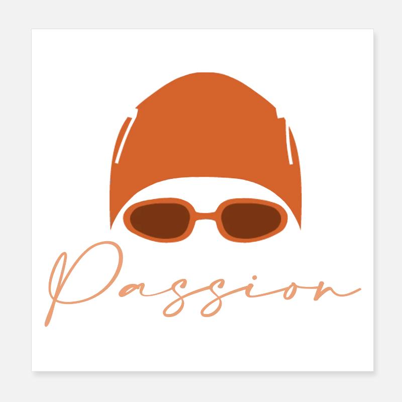 Nageur - Poster 20 x 20 cm - blanc