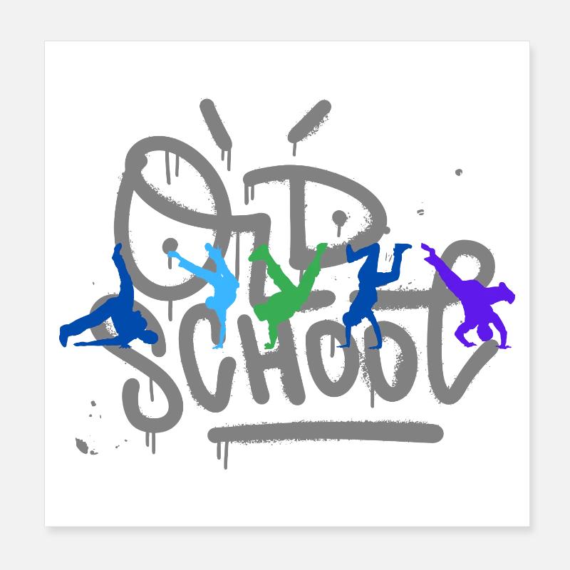 Silhouettes dynamiques d’acrobates en couleur Poster 20 x 20 cm