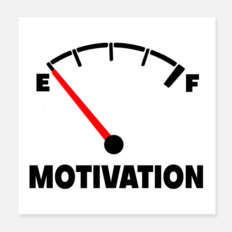 Die Motivation ist bei Null. Nachfüllen so * - Poster 20x20 cm - Weiß
