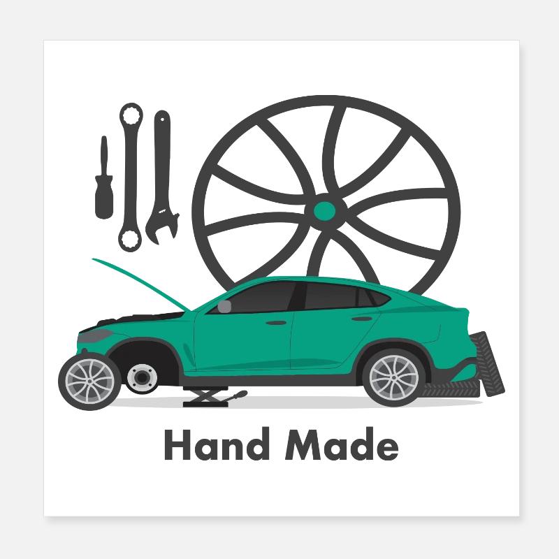 Car mechanic Poster 8" x 8" (20x20 cm)