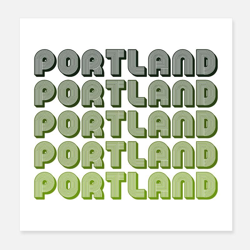 Portland Retro Gradient Muster Poster 20x20 cm