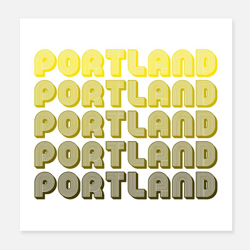 Faute de frappe du gradient rétro de Portland Poster 20 x 20 cm