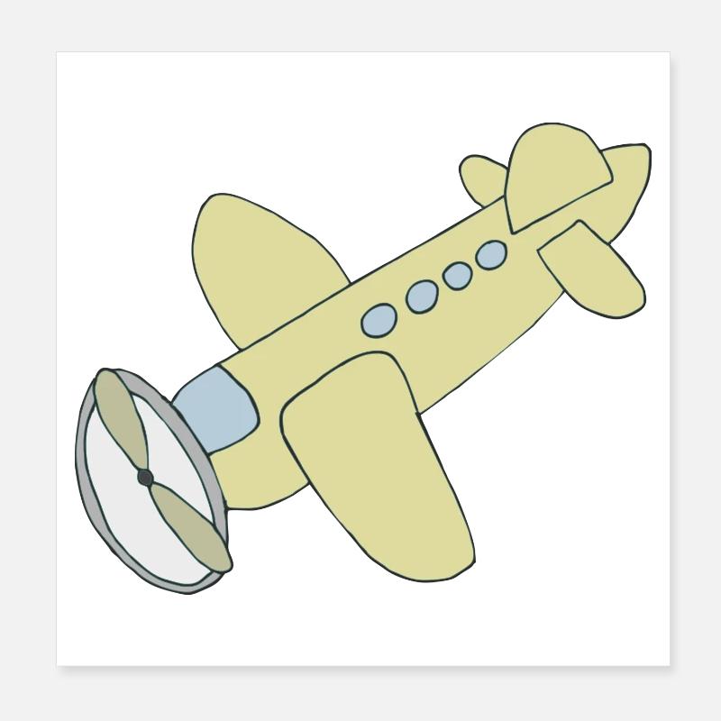 Airplane Comic Poster 8" x 8" (20x20 cm)