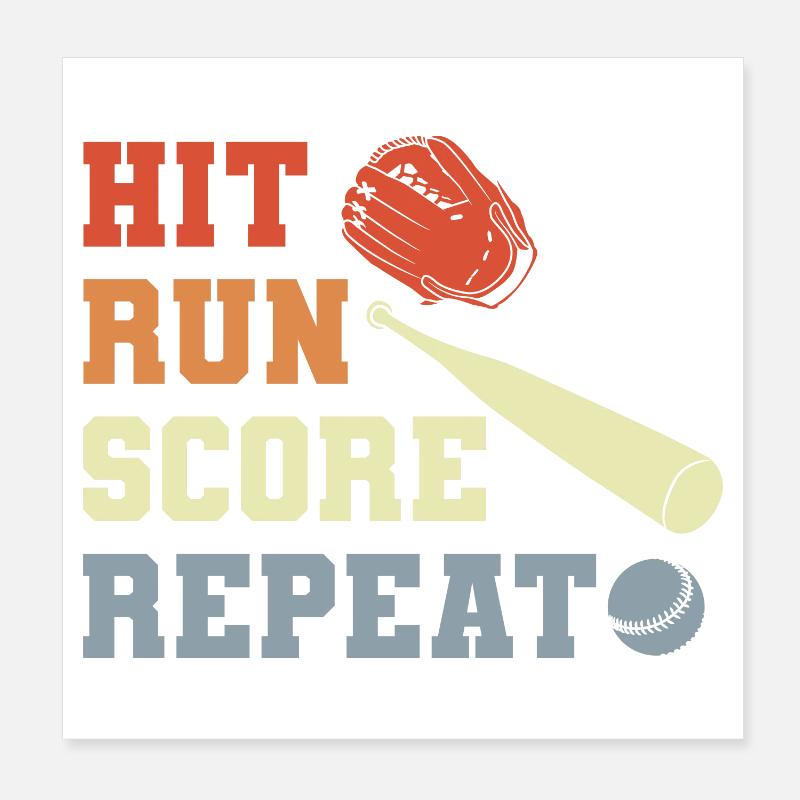 Baseball Spruch - Poster 20x20 cm - Weiß