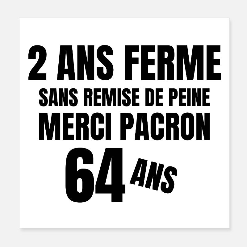 réforme des retraites, merci patron, Macron Poster 20 x 20 cm