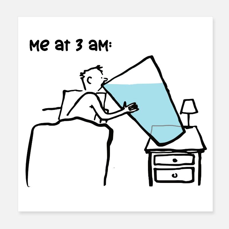 Moi à trois heures du soir! Poster 20 x 20 cm