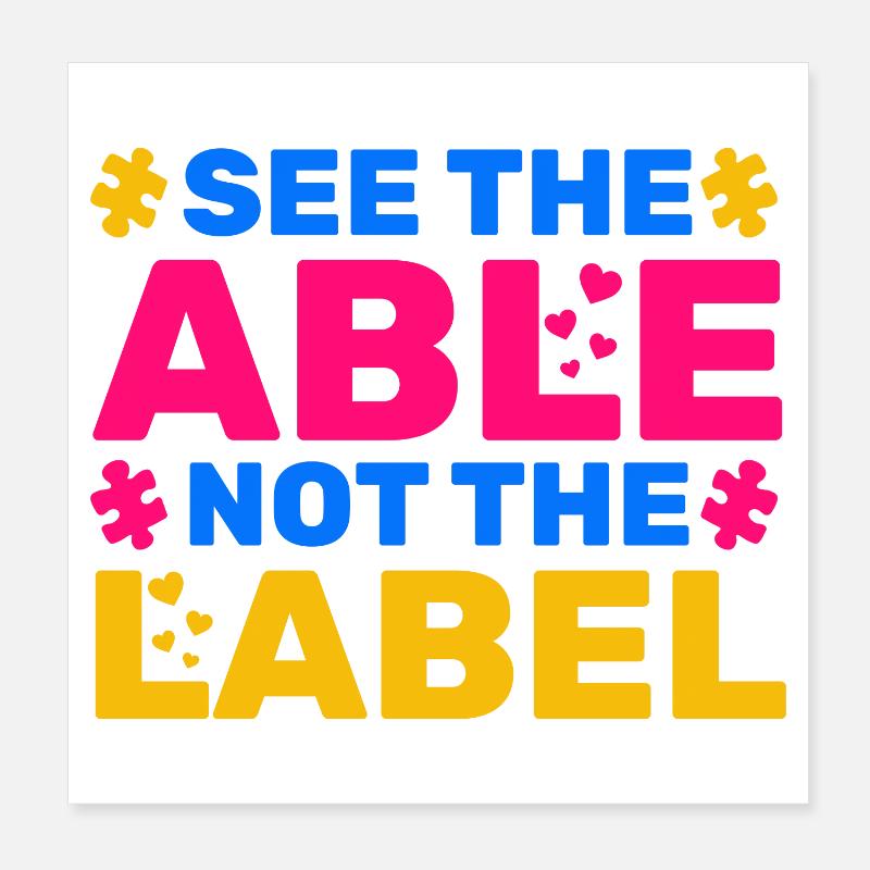 Voir le Capable Pas L’étiquette Poster 20 x 20 cm