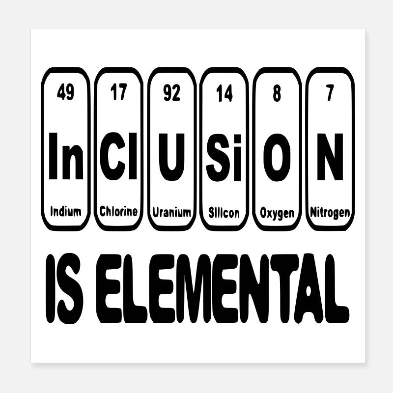 L’inclusion est élémentaire, cruciale, essentielle # Poster 20 x 20 cm