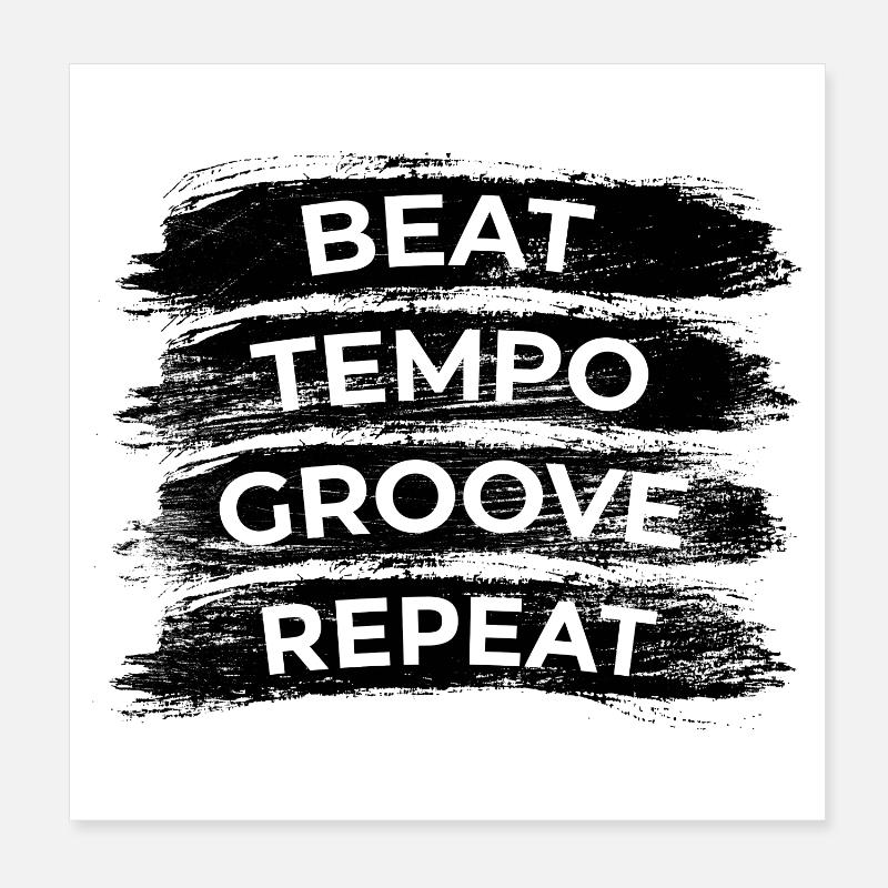 Beat Groove Tempo Repeat Poster 20 x 20 cm