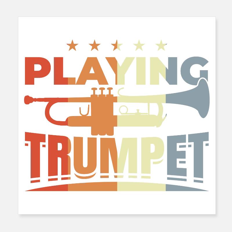 Sort de trompette Poster 20 x 20 cm