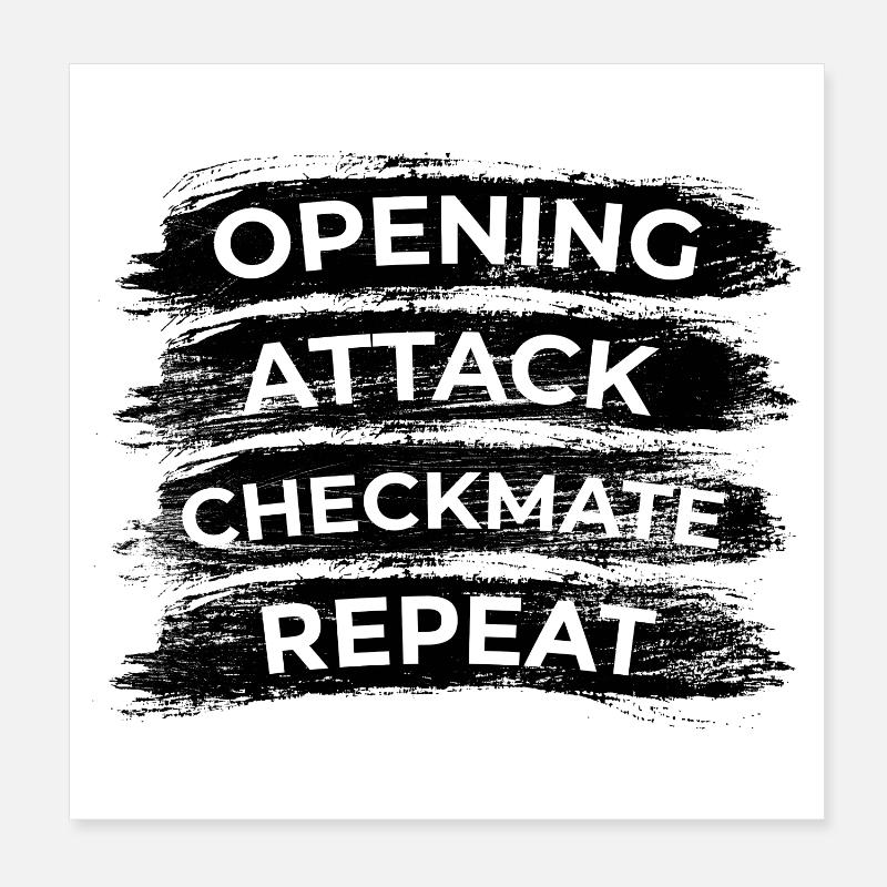 Opening Move Checkmate Repetition Poster 8" x 8" (20x20 cm)