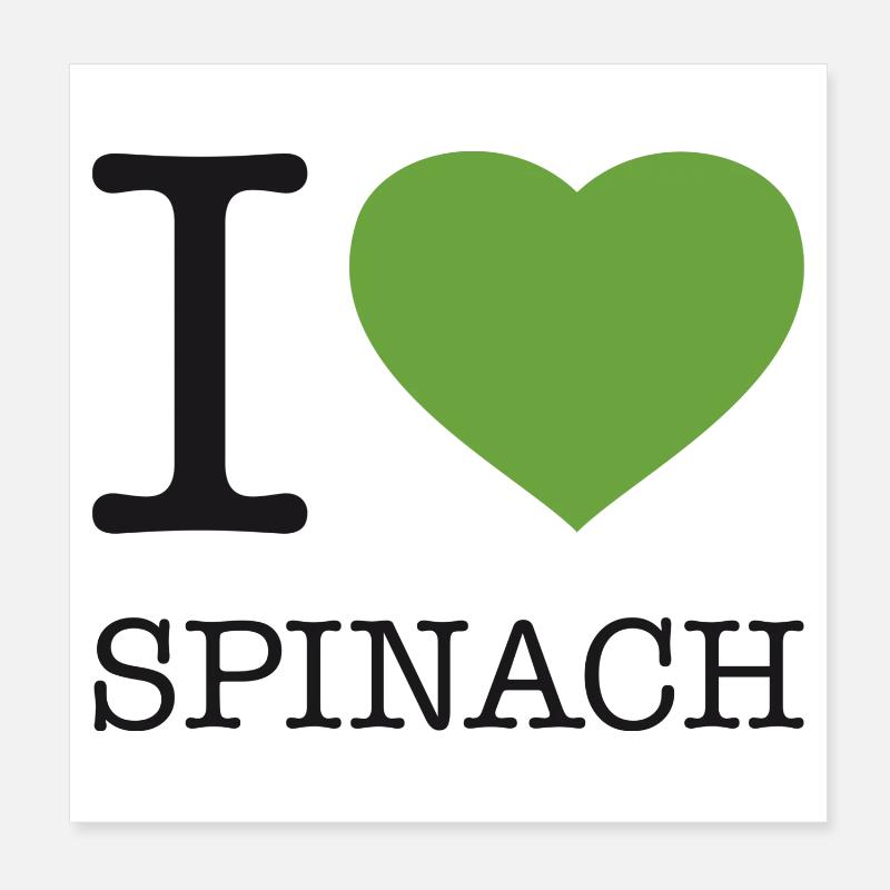 J’AIME LES ÉPINARDS Spinat Poster 20 x 20 cm