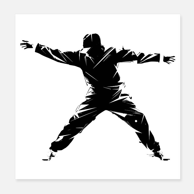 Dessin de breakdance Poster 20 x 20 cm