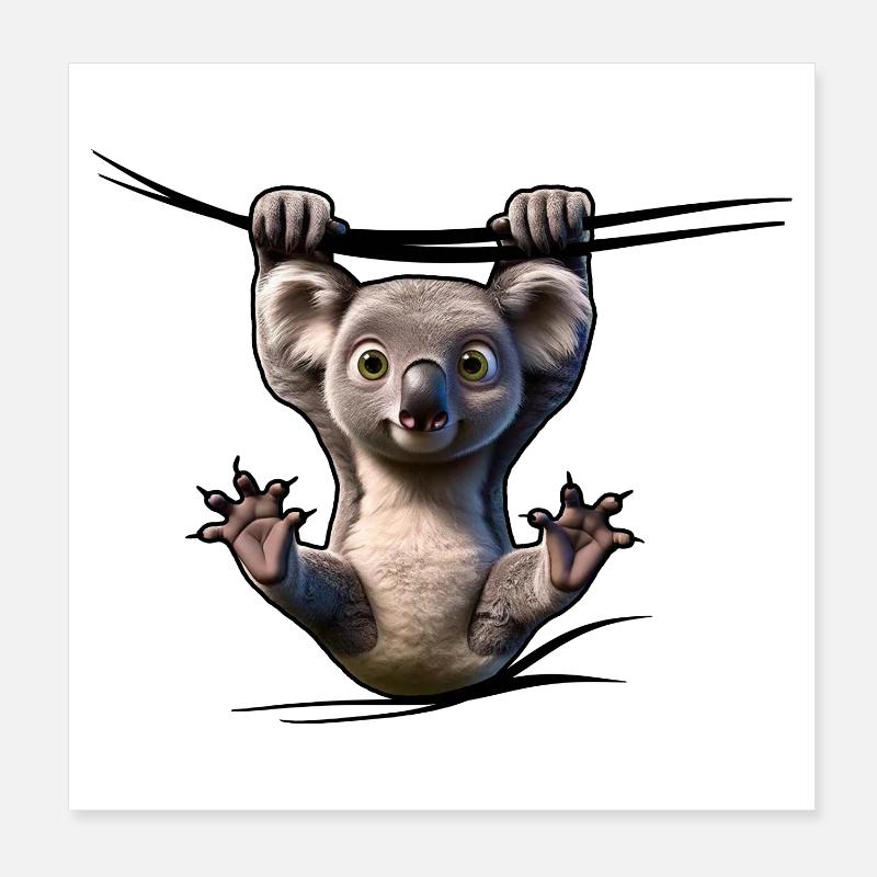 Kleiner Koala Hüpfer Poster 20x20 cm