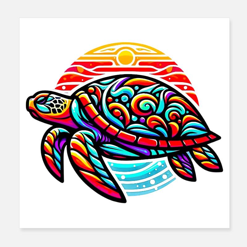 Tortue Poster 20 x 20 cm