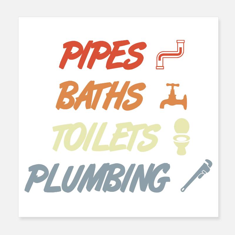Plumbing Poster 8" x 8" (20x20 cm)