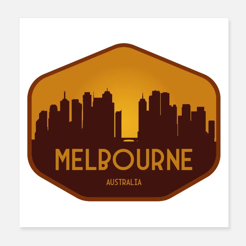 Melbourne Skyline Abzeichen Poster 20x20 cm
